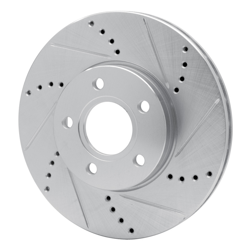 Ford C-MAX Brake Rotor (1) - Front Right - R1 Concepts - Drilled & Slotted - Silver - `12-`18